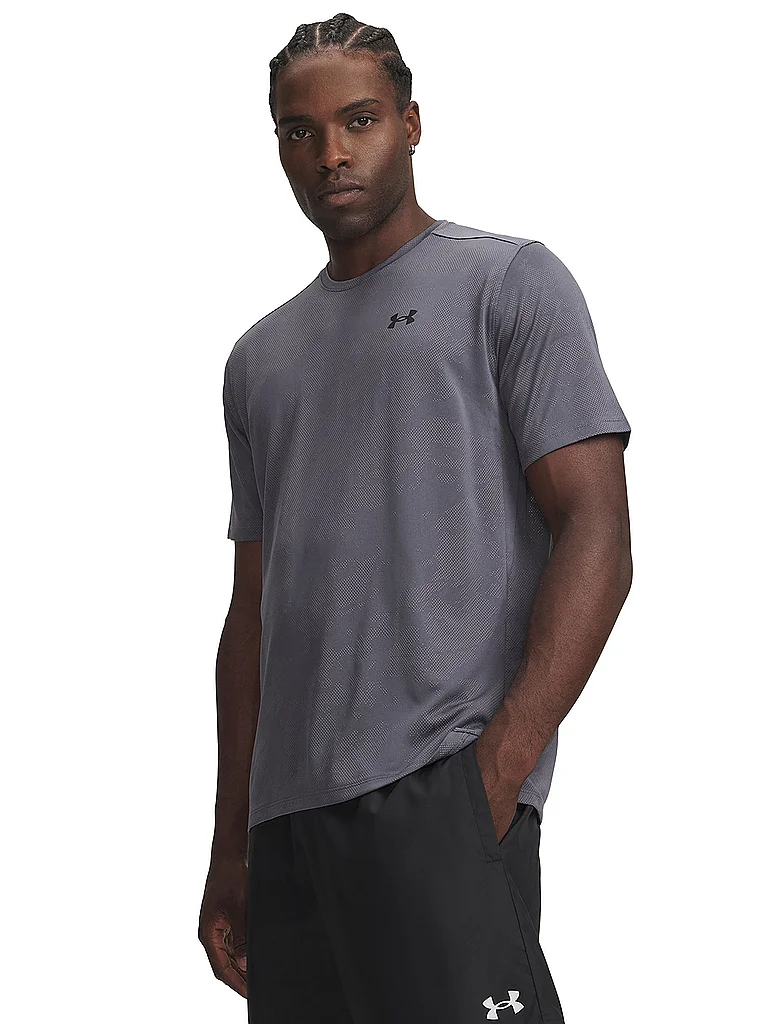 UNDER ARMOUR Herren Fitnessshirt UA TechTM Vent Jacquard grau | L — Bild 3